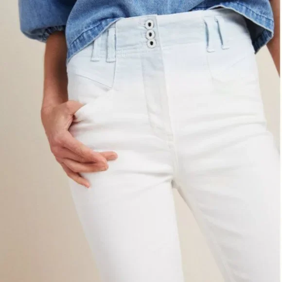 Anthropologie Ultra High-Rise Dip-Dyed Slim Jeans - Picture 4 of 8